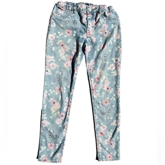 GAP Girls Floral Lightwash  Jeans Size 12 - Picture 2 of 6